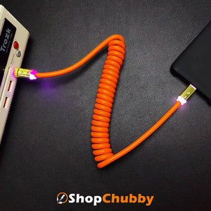 "Neon Chubby" Federladekabel mit vergoldetem Design