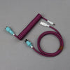 "Chubby" USB To Type C Spring Keyboard Cable - Rose Black-Cyan