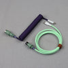 "Chubby" USB To Type C Spring Keyboard Cable - Purple+Green