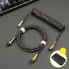 "Chubby" USB To Type C Spring Keyboard Cable - Black