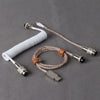 "Chubby" USB To Type C Spring Keyboard Cable - 2 x illuminated + 1 x spring-loaded nickel-plated plugs