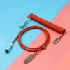 "Chubby" USB To Type C Spring Keyboard Cable - Dark Orange Blue