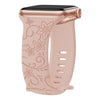 "Colorful Flower Carving" Silicone Embossed Band For Apple Watch - Wildflower Milk Tea