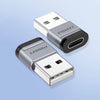 „Cyber“ USB-auf-Typ-C-Adapter - Grau
