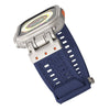 Double Buckle Silicone Band With Zinc Alloy Connector For Apple Watch - Blue