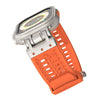 Double Buckle Silicone Band With Zinc Alloy Connector For Apple Watch - Orange