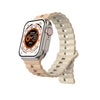 Dual-Color Magnetic Silicone Band For Apple Watch - Beige+White