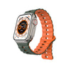 Dual-Color Magnetic Silicone Band For Apple Watch - Green+Orange
