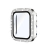 Electroplating Solid Double Row Diamond Protective Case Suitable For Apple Watch - Silver