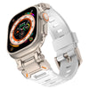 Fluoroelastomer Band with Titanium Connector for Apple Watch - White (Fluorescent green at night)