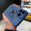 Hollow Heat Dissipation Frosted Magnetic All-Inclusive Apple Phone Case - Blue
