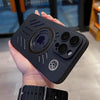 Hollow Heat Dissipation Frosted Magnetic All-Inclusive Apple Phone Case - Black