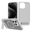 Honeycomb Heat Dissipation Magsafe Magnetic iPhone Case With Stand - Silver