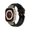 "Honeycomb Inspired Band" Breathable TPU Loop With Metal Buckle for Apple Watch - Black + Titanium Color (Buckle)