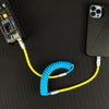 "Neon Chubby“ Neues Federladekabel - Blau+Gelb