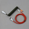 "Chubby" USB To Type C Spring Keyboard Cable - Green Black + Red