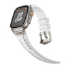 High-Elastic Silicone Stainless Steel Band For Apple Watch - White