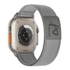 Outdoor Leather Label Nylon Band For Apple Watch - Gray