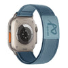 Outdoor Leather Label Nylon Band For Apple Watch - Blue