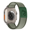 Outdoor Leather Label Nylon Band For Apple Watch - Green
