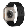 Outdoor Leather Label Nylon Band For Apple Watch - Black
