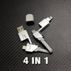 "Portable Chubby" 6-In-1 100W Keychain Fast Charging Cable - White