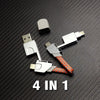 "Portable Chubby" 6-In-1 100W Keychain Fast Charging Cable - Orange