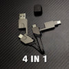 "Portable Chubby" 6-In-1 100W Keychain Fast Charging Cable - Black