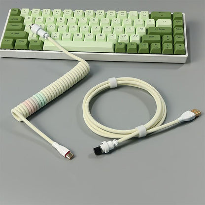 "Chubby" USB To Type C Spring Keyboard Cable
