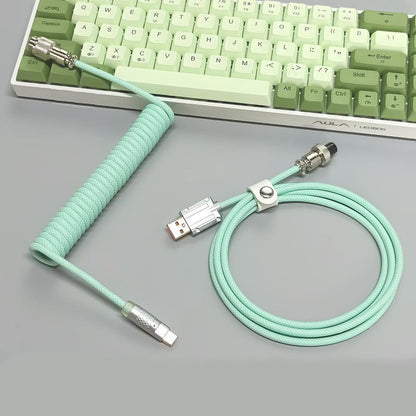 "Chubby" USB To Type C Spring Keyboard Cable