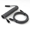 "Chubby" USB To Type C Spring Keyboard Cable - Gray