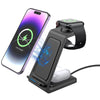 "Cyber" MagSafe Magnetic 3-In-1 Wireless Charger - Black