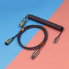 "Chubby" USB To Type C Spring Keyboard Cable - Rainbow Purple