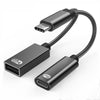 "Cyber" 2 In 1 Type-C Audio Adapter - Black