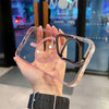 „Cyber“ Magsafe-kompatible transparente iPhone-Hülle mit integriertem Ständer - Rosa