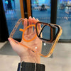 „Cyber“ Magsafe-kompatible transparente iPhone-Hülle mit integriertem Ständer - Orange