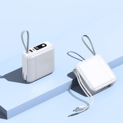 "Chubby" 10000mAh Two In One Power Bank Plug With Cable