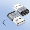 „Cyber“ USB-auf-Typ-C-Adapter - Grau